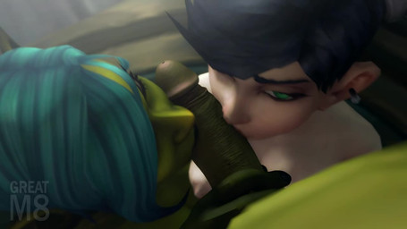 blue_hair breasts collaborative collaborative_fellatio collaborative_oral collaborative_sex ear_piercing erection fellatio fellatio_sandwich female freckles genitals green_body green_eyes green_skin group group_sex hair humanoid_genitalia humanoid_penis humanoid_pointy_ears interspecies lips male male/female moan nipples not_furry nude oral penile penis penis_grab piercing pointy_ears purple_eyes sex sideways_oral threesome trio greatm8sfm blizzard_entertainment warcraft gnome goblin humanoid mammal orc 16:9 3d_(artwork) 3d_animation animated digital_media_(artwork) short_playtime sound source_filmmaker_(artwork) video widescreen
