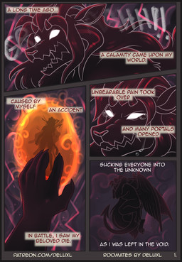 ambiguous_gender anthro black_border bodily_fluids border claws crying demon_kangaroo demonic male portal tears text white_eyes deluxl delux_bastile chimera demon kangaroo macropod mammal marsupial shadow_creature comic english_text hi_res url