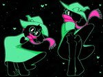 accident accidental_exposure anthro black_body black_fur blush butt clothed clothing embarrassed eyewear fur glasses headgear headwear heart_symbol male pie_cut_eyes scarf solo wardrobe_malfunction whygena deltarune undertale_(series) ralsei bovid caprine darkner goat mammal digital_media_(artwork) hi_res