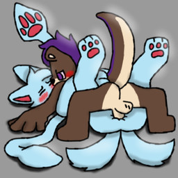 anthro duo from_front_position kissing male male/male mating_press sex tentacles mushroomwolf changed_(video_game) elijah_(rufflemaker) ruffle_(rufflemaker) squid_dog_(changed) mammal mustelid otter