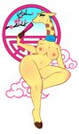 anthro big_breasts biped blossoms blue_neckwear breasts brown_outline circle cloven_hooves ear_piercing female fingerless_(marking) flower folding_fan hooves looking_at_viewer makeup markings mascara neck_markings nipples nude outline piercing pink_nipples plant pose solo thick_thighs wide_hips yellow_body hidden-cat kung_fu_cat shinjuku_rockets mascara_(kung_fu_cat) giraffe giraffid mammal digital_media_(artwork) full-length_portrait hi_res pink_theme pinup portrait