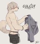 anthro biceps blush clothing male muscular pecs shirtless solo leborkss beastars collot_(beastars) canid canine canis domestic_dog herding_dog mammal old_english_sheepdog pastoral_dog sheepdog absurd_res hi_res