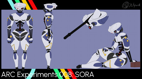 anthro blue_body bone brick exposed_bone exposed_rib_cage femboy glowing machine male pose prosthetic red_eyes rib_cage sitting solo spine thick_thighs weapon weapon_prosthetic white_body wide_hips vvitchpunk arc_raiders embark sora_(vvitchpunk) humanoid robot 16:9 4k absurd_res hi_res model_sheet pinup widescreen trans_(lore) trans_man_(lore)