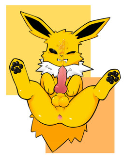 4_toes anus balls black_pawpads bodily_fluids butt digitigrade feet feral fur genital_fluids genitals looking_at_viewer male male_peeing pawpads paws peeing peeing_on_face peeing_on_self penis simple_background solo toes urine urine_on_face urine_on_self urine_stream watersports yellow_body yellow_fur bluchyccheese nintendo pokemon eeveelution generation_1_pokemon jolteon pokemon_(species) hi_res