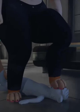 ambiguous_gender anthro anthro_on_anthro black_bottomwear black_clothing black_pants bottomwear clothed clothing dominant dominant_female feet female foot_fetish foot_on_face fur lying lying_on_ground male male/ambiguous male/female nude_male on_back on_ground orange_body orange_fur pants partially_clothed partially_clothed_anthro partially_clothed_female pawpads paws standing stepped_on stepping_on_face submissive submissive_male tan_body tan_fur minia minia_(minia) deira lagomorph leporid mammal mouse murid murine mustelid otter rabbit rodent 3d_(artwork) 3d_animation animated digital_media_(artwork) high_framerate no_sound short_playtime video