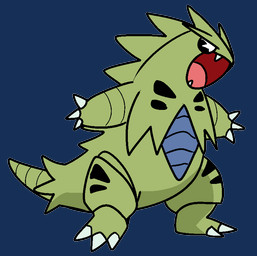 ambiguous_gender fangs green_body green_tail open_mouth red_tongue simple_background simple_eyes solo standing tail teeth three-quarter_view tongue transparent_background unsigned swampjaws nintendo pokemon generation_2_pokemon pokemon_(species) tyranitar alpha_channel full-length_portrait portrait