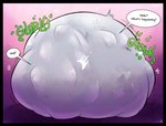 abdominal_bulge anthro belly big_belly black_border border bow_(bowhuskers) braixen comic dialogue english_text face_imprint generation_6_pokemon greeting huge_belly hyper hyper_belly imprint male mass_vore neonlynx nintendo pokemon pokemon_(species) rumbling_stomach solo speech_bubble text vore
