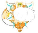 antennae_(anatomy) anthro arthropod_abdomen big_breasts big_butt blonde_hair blue_highlights breasts butt female fur hair highlights_(coloring) huge_breasts hyper hyper_breasts insect_wings lepidopteran_wings long_hair moth_antennae multi_arm multi_limb nipple_outline orange_body orange_fur orange_stripes solo stripes thick_thighs thigh_gap wings qzarloid sasha_sweets arthropod insect lepidopteran moth absurd_res hi_res