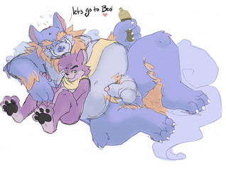 4_toes age_difference alcohol animal_genitalia animal_penis anthro arm_tuft balls beard belly belly_tuft beverage big_belly biped bottle bubble canine_genitalia canine_penis chest_tuft claws container drunk drunk_bubble duo eyebrows facial_hair feet fluffy fluffy_tail forehead_gem fully_sheathed fur gem genitals hindpaw imminent_sex looking_at_viewer lying male mane mature_anthro mature_male moobs multicolored_mane nude on_side overweight overweight_male pawpads paws penis penis_tip pubes purple_body purple_fur scarf sheath shoulder_tuft simple_background sitting size_difference smile smirk spread_legs spreading substance_intoxication tail text thick_eyebrows toe_claws toes tuft tusks two_tone_mane two_tone_tail white_background white_claws young young_anthro tbid asian_mythology east_asian_mythology japanese_mythology mythology kahunui omega_(celestial) bear canid canine foo_dog komainu mammal ursine yokai 2012 colored digital_media_(artwork) english_text