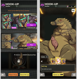 anthro bdsm bondage bound facial_paint genitals hands_behind_back male male/male penis play_room sharp_teeth sitting solo teeth text ikaro xxl_woofia wallace crocodile crocodilian reptile scalie absurd_res english_text hi_res