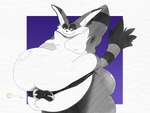 abdominal_bulge anthro belly belly_fur belt belt_buckle biped buckle butt clothing eyebrows fur glistening glistening_belly glistening_belt gloves hand_behind_head hand_on_belly handwear lying male male_anthro moobs nipple_outline obese obese_anthro obese_male on_front overweight overweight_anthro overweight_male pose raised_eyebrow sexy_eyes smile smiling_at_viewer solo tail tight_belly tairedfox sega sonic_adventure sonic_the_hedgehog_(series) big_the_cat domestic_cat felid feline felis mammal absurd_res hi_res pinup