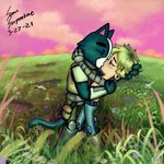 anthro duo male male/male sean_serpentine final_space avocato gary_goodspeed felid human mammal ventrexian 1:1 absurd_res hi_res huge_filesize