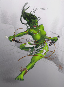 arrow_(weapon) bdsm bondage bound bow_(weapon) butt carcass dagger female fight genitals melee_weapon prisoner ranged_weapon rope solo vulva weapon dimasbka deer mammal orc hi_res