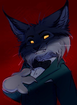 anthro black_bow_tie bow_tie cheek_tuft clothing facial_tuft fangs front_view fur glowing glowing_eyes grey_body grey_ears grey_fur grin inner_ear_fluff looking_at_viewer male male_anthro simple_background smile solo teal_clothing teal_topwear teeth topwear tuft whiskers white_clothing white_inner_ear_fluff white_topwear yellow_eyes bloominglynx disney zootopia pawbert_lynxley canada_lynx felid feline lynx mammal digital_drawing_(artwork) digital_media_(artwork) half-length_portrait hi_res portrait