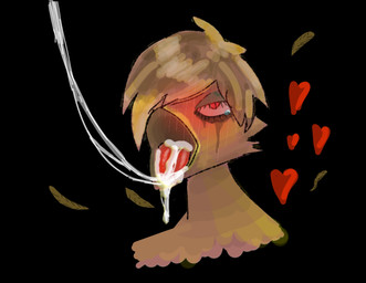 after_deep_throat after_fellatio after_oral after_orgasm after_sex ahegao ambiguous_gender anthro beak beak_fetish black_background blush blush_lines blushing_profusely bodily_fluids brown_hair cum cum_drip cum_in_mouth cum_inside cum_string dripping feathers female genital_fluids hair heart_symbol hearts_around_head looking_pleasured makeup male male/female mascara messy open_beak open_mouth running_makeup simple_background solo tears tears_of_pleasure tongue yellow_body yellow_feathers bird_at_night avian bird bust_portrait digital_drawing_(artwork) digital_media_(artwork) hi_res portrait