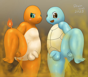 3_toes anthro anus balls blue_body brown_eyes duo fart fart_cloud fart_fetish farting_together feet fire flaming_tail foreskin frown genitals glistening glistening_body green_eyes male multicolored_body nude one_leg_up orange_body penis raised_leg shell simple_background smile tail tan_body toes turtle_shell two_tone_body young young_male drain_scat nintendo pokemon charmander generation_1_pokemon pokemon_(species) reptile scalie squirtle turtle 2025 hi_res