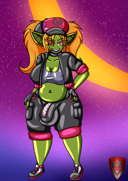 belly big_belly big_breasts big_bulge biped breasts bulge detailed_bulge ear_piercing ear_ring eyelashes freckled_breasts freckled_face freckles genital_outline green_body gynomorph gynomorph_humanoid intersex intersex_humanoid long_eyelashes multiple_piercings navel navel_piercing nipple_outline overweight overweight_gynomorph overweight_intersex penis_outline piercing pigtails red_eyes ring_piercing shortstack shortstack_gynomorph shortstack_intersex solo ladyfoxheart monika_gigglesnacks goblin humanoid 2025 absurd_res digital_media_(artwork) hi_res