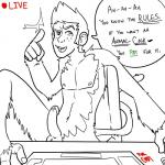 adolescent anthro erection freckles genitals livestream male nude penis solo teeth text tooth_gap young cyndiquill200 dc_comics young_justice beast_boy haplorhine mammal monkey primate 1:1 english_text line_art