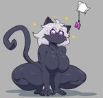 anthro big_breasts black_body black_fur breasts female fur hair huge_breasts purple_eyes simple_background solo tail thick_thighs white_hair wide_hips sem-l-grim nemo_(simplifypm) domestic_cat felid feline felis mammal 2024 hi_res