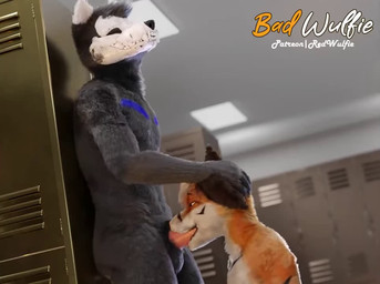 anthro anthro_on_anthro anthro_penetrated anthro_penetrating anthro_penetrating_anthro balls black_body black_fur bodily_fluids bouncing_balls close-up cum cum_in_mouth cum_inside drinking drinking_cum duo erection fellatio fur genital_fluids genitals hand_on_head high-angle_view humanoid_genitalia humanoid_penis locker locker_room looking_pleasured male male/male male_penetrated male_penetrating male_penetrating_male moan multiple_angles oral oral_only oral_penetration orange_body orange_fur penetration penile penile_penetration penis penis_in_mouth sex red_wulfie charlie_fisher_(skulldog) canid canine fox mammal skulldog_(species) 3d_(artwork) 3d_animation animated better_version_at_source digital_media_(artwork) long_playtime sound video