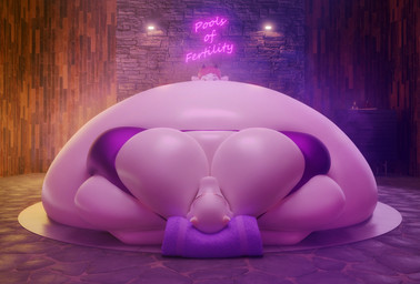 anthro belly belly_expansion big_belly big_breasts bikini breast_expansion breasts clothing duo expansion eyes_closed female fur hair horn hot_tub huge_belly huge_breasts hyper hyper_belly hyper_pregnancy inside leaning leaning_backward looking_at_belly markings neon_sign pink_hair pink_markings pregnant purple_bikini purple_clothing purple_light purple_swimwear purple_towel rapid_pregnancy rear_view relaxing sign swimwear text towel two-piece_swimsuit white_body white_fur pressurepurse warfaremachine_(modeler) mayternity undertale_(series) hannah_(pressurepurse) toriel boss_monster_(undertale) bovid bovine caprine cattle mammal 2022 3d_(artwork) digital_media_(artwork) english_text hi_res