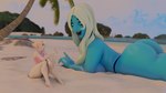 beach big_breasts big_butt bikini bikini_top_removed blue_body blue_skin breasts butt butt_focus clothed clothing curvy_figure dialogue duo female female_humanoid hair large_female larger_female larger_humanoid one-piece_swimsuit palm_tree plant sand sea size_difference smaller_female smaller_humanoid sunset swimwear topless tree two-piece_swimsuit water white_hair wide_hips nkaiz00 bluejuicyjuice_(modeler) coel3d_(modeler) cartoon_network steven_universe blue_diamond_(steven_universe) pearl_(steven_universe) gem_(species) humanoid 3d_(artwork) blender_(artwork) digital_media_(artwork) hi_res