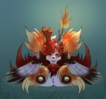 anthro areola big_breasts breasts brown_areola female fire fur gem looking_at_viewer nipples opal_(gem) pawpads solo white_body white_fur wings yellow_nipples chioro nintendo pokemon athena_(datonedragfolfeon) delphox generation_6_pokemon pokemon_(species) absurd_res colored hi_res