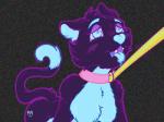 ahegao blush collar crawl female glowing hypnosis leash looking_pleasured mind_control neon pink_collar simple_background solo twitching mursa morbid_sanity felid mammal pantherine