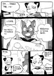 2021 anthro chinese_text comic cougar dialogue duo felid feline hajime_tanaka_(odd_taxi) holding_object kemono male mammal mephitid milkybot monochrome odd_taxi open_mouth open_smile shun_imai_(odd_taxi) skunk smile text translated whiskers