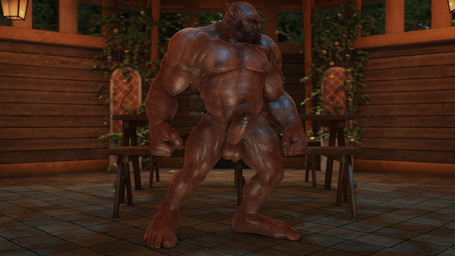 abs balls bodily_fluids erection facial_piercing genitals glans humanoid_pointy_ears male muscular muscular_humanoid muscular_male nipples nose_piercing nude pecs penis piercing pointy_ears solo sweat tattoo darkviperbara ugoro humanoid orc 16:9 3d_(artwork) digital_media_(artwork) widescreen
