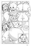 absurd_res aggretsuko ailurid animal_crossing anthro big_butt breasts butt canid canine canis comic domestic_dog english_text female genitals group hi_res ichduhernz isabelle_(animal_crossing) mammal monochrome nintendo nipple_outline pussy red_panda retsuko sanrio shih_tzu text thick_thighs toy_dog villager_(animal_crossing)