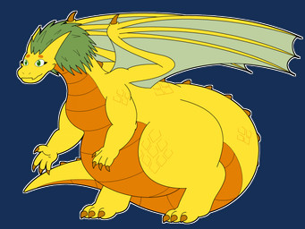 3_toes 4_fingers anthro claws featureless_crotch feet fingers green_eyes green_hair hair horn male multicolored_body orange_claws overweight overweight_anthro overweight_male solo tail toes wings yellow_body yellow_horn ginny_the_fat_bear mythology dragon mythological_creature mythological_scalie scalie alpha_channel hi_res