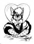 1997 accessory aliasing angel_(cigarskunk) anthro biped black_and_white bow_(feature) bow_accessory bow_ribbon clothed clothing crossed_legs digital_drawing_(artwork) digital_media_(artwork) female hair_accessory hair_bow hair_ribbon heart_symbol joe_rosales legwear looking_at_viewer mammal mephitid monochrome pinup plushie pose ribbons sitting skunk solo stockings wildlifers