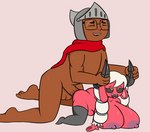 abdominal_bulge armor big_breasts breasts dark_body dark_skin doggystyle duo female from_behind_position fucked_silly headgear helmet horn horn_grab knight male male/female pigtails red_body scarf sex short_stack size_difference warrior knightofburgers hilda_(mossyartburger) magi_(knightofburgers) demon demon_humanoid human humanoid imp mammal animated short_playtime