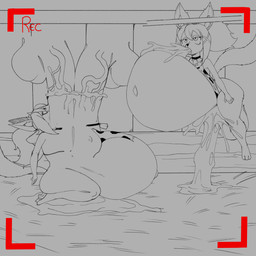 abdominal_bulge anal anal_penetration angry animal_genitalia animal_penis animal_print anthro anthro_on_feral anthro_penetrated asphyxiation barn bell bell_collar bestiality bodily_fluids bow_ribbon breasts butt camel_toe choker choker_snapping choking choking_on_penis clothing collar cow_print cowbell cowbell_collar cum cum_ballooning cum_drip cum_explosion cum_from_mouth cum_in_ass cum_in_mouth cum_in_vagina cum_inflation cum_inside cum_on_penis cum_pool cum_through cum_vomit deep_throat double_oral double_penetration dripping ejaculation equine_genitalia equine_penis excessive_cum excessive_genital_fluids female female_on_feral female_penetrated feral feral_penetrating feral_penetrating_anthro gagging genital_fluids genitals group hair happy inflation irrumatio jewelry leotard male male/female male_penetrating male_penetrating_female neck_bulge necklace oral oral_penetration penetration penile penis penis_in_mouth pigtails ponytail recording recording_video ribbons sex stable stretched_mouth tearing_clothing thick_thighs throat_swabbing torn_clothing vaginal vaginal_penetration vein veiny_penis megahand6 azumi_(mikefox2400) shizuku_(mikefox2400) 1:1 absurd_res greyscale hi_res monochrome