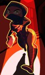 briefcase clothing disguise female jumpsuit mask running spotlight toonarscontent dreamworks the_bad_guys diane_foxington canid canine fox mammal absurd_res hi_res tagme