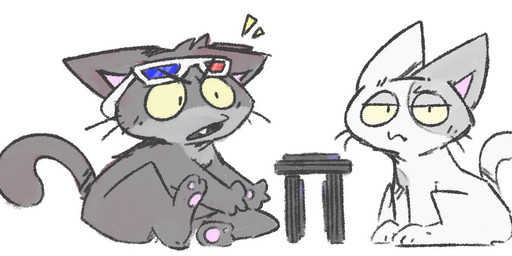 3d_glasses anthro duo eyewear fur glasses grey_body grey_fur male open_mouth simple_background tail white_body white_fur josszzol playstation playstation_2 sony_corporation sony_interactive_entertainment gray_cat_(alienmyth64) white_cat_(alienmyth64) domestic_cat felid feline felis mammal digital_media_(artwork) father_(lore) father_and_child_(lore) father_and_son_(lore) parent_(lore) parent_and_child_(lore) parent_and_son_(lore) son_(lore)
