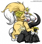 all_fours anal anthro anthro_on_taur anthro_penetrated balls bent_over big_balls big_breasts big_butt blonde_hair bodily_fluids breasts butt chest_tuft claws cum cum_inside cum_on_butt doggystyle duo eyes_closed from_behind_position fur genital_fluids genitals gynomorph gynomorph_penetrating hair huge_balls huge_breasts hyper hyper_balls hyper_genitalia intersex intersex_penetrating interspecies long_hair nipples nude open_mouth penetration sex short_hair simple_background tail taur_penetrating taur_penetrating_anthro tongue tuft white_background deonwolf mythology peach_(deonwolf) psykrow_darcy canid canid_taur canine canine_taur dragon mammal mammal_taur mythological_creature mythological_scalie scalie taur 2010