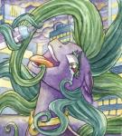 female feral fur green_eyes green_hair hair maniac open_mouth outside purple_body purple_fur red_eyes solo spray_can teeth tongue the-wizard-of-art friendship_is_magic hasbro my_little_pony mane-iac_(mlp) equid mammal