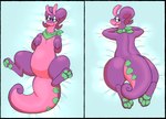 belly body_pillow curled_tail eyewear glasses hiding male nervous pawpads pillow scarf shy solo tail 60percentscalie nintendo pokemon lips_(soursylveon) generation_6_pokemon goodra pokemon_(species) hi_res