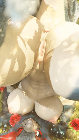 4_fingers abs anthro anthrofied anus areola beak big_breasts blue_body blue_feathers breasts claws eyelashes feathers female fingers flower genitals grass high-angle_view looking_at_viewer nipples non-mammal_breasts non-mammal_nipples non-mammal_vulva on_grass on_ground one_eye_closed outside pink_areola pink_nipples plant red_eyes rose_(flower) scales smile smiling_at_viewer solo tail thick_thighs upside_down vulva white_body white_claws white_scales wink winking_at_viewer mrs_dexie furromantic_(modeler) capcom monster_hunter flying_wyvern nargacuga scalie 2026 3d_(artwork) 9:16 absurd_res digital_media_(artwork) hi_res