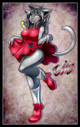 anthro biped black_body black_fur black_hair blue_eyes blush breasts clock clothed clothing dress female flower footwear fur hair jewelry legwear long_hair looking_at_viewer necklace open_mouth plant pocketwatch raised_leg shoes socks solo star teeth tongue tongue_out underwear undressing watch tailzkim felid mammal 2015 absurd_res hi_res