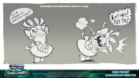 anthro arms_bent black_eyes boots clapping clothed clothed_anthro clothed_female clothing copyright_symbol dialogue dress dust_cloud ear_ribbon excited exclamation_point eyebrows eyelashes eyes_closed female female_anthro flat_chested footwear grey_background hair hands_together heart_symbol leaning long_ears looking_at_viewer mitten_hands motion_lines noseless open_mouth open_smile panties sharp_teeth shirt shoes short_hair simple_background smile smiling_at_viewer solo speech_bubble standing symbol talking_to_viewer teeth text thick_eyebrows title tongue toothy_smile topwear underwear white_boots white_bow white_clothing white_dress white_eyebrows white_footwear white_hair white_panties white_ribbon white_shirt white_tongue white_topwear white_underwear white_wristband year yelling yelling_at_viewer fabio_pochet mario_bros mario_plus_rabbids_sparks_of_hope nintendo raving_rabbids rayman_(series) ubisoft kanya_(mario_plus_rabbids) lagomorph mammal rabbid 16:9 2023 4k absurd_res artist_name concept_art digital_drawing_(artwork) digital_media_(artwork) english_description english_text hi_res multiple_scenes official_art shaded widescreen