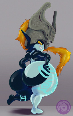 after_vore big_breasts big_butt black_body blue_body bottom_heavy breasts bubble_butt butt butt_expansion digested expansion fangs female female_humanoid female_pred fused_shadow glistening glistening_butt hair hand_on_hip huge_butt humanoid_pointy_ears looking_back low-angle_view markings multicolored_body not_furry open_mouth open_smile orange_hair pointy_ears rear_view red_eyes shortstack shortstack_female side_boob small_waist smile smirk solo teeth thick_thighs two_tone_body vore weight_gain white_body wide_hips yellow_sclera hiddeninthehill nintendo the_legend_of_zelda twilight_princess midna humanoid imp twili 2025 digital_drawing_(artwork) digital_media_(artwork) full-length_portrait hi_res portrait