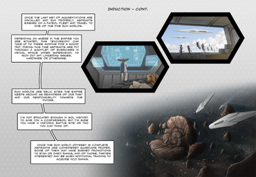 anthro asteroid blue_sky box cloud container dialogue eyes_closed female galactic group hologram holographic_display lying male offscreen_character sky sleeping space spacecraft standing star tail text vehicle white_clouds ipoke felid feline mammal si'itiae english_text