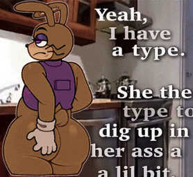 Rating: q
ID: 5720722
Date: 2025-07-20 03:55:35 -0400
Status: active
Score: 31
2025 5_fingers anthro big_butt black_nose blush bored bottom_heavy bow_tie butt butt_focus clothing colored dialogue english_text eyelashes eyeshadow femboy fingers five_nights_at_freddy's five_nights_at_freddy's:_help_wanted frown glitchtrap gloves half-length_portrait handwear hi_res lagomorph leporid long_ears makeup male mammal mascara nanocorpx photo_background photography_(artwork) portrait purple_bow_tie purple_clothing purple_eyes purple_topwear purple_vest rabbit rabbit_ears rear_view scottgames scratching scratching_butt scut_tail seam_(sewing) shaded short_tail solo star_pattern star_print stitch_(sewing) tail text thick_thighs topwear vest whiskers white_clothing white_gloves white_handwear wide_hips yeah_i_have_a_type_(meme) post #5720722