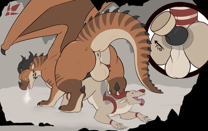 abdominal_bulge anal anal_knotting anal_penetration anal_tugging animal_genitalia anus ass_to_ass backsack balls big_balls big_butt big_knot big_penis black_horn black_penis breath brown_body brown_scales butt claw_marks digitigrade dipstick_nose dominant duo erection feral feral_on_bottom feral_on_feral feral_on_top feral_penetrated feral_penetrating feral_penetrating_feral from_behind_position fur genitals horn huge_balls huge_thighs internal internal_anal intraspecies knot knotted_penis knotting larger_dom leg_markings looking_back male male/male male_on_bottom male_on_top male_penetrated male_penetrating male_penetrating_male markings membrane_(anatomy) membranous_wings on_bottom on_top open_mouth orifice_tugging penetration penile penile_penetration penis penis_in_ass perineum puffy_anus quadruped red_horn reverse_doggystyle scales sex sharp_teeth sheath size_difference smaller_penetrated socks_(marking) spikes tail tan_anus tan_balls tan_sheath teeth thick_tail thick_thighs tongue tongue_out top_hole wings yellow_eyes covertcanine mythology dragon_kale kale_(covertcanine) malfaren dragon furred_dragon furred_scalie mythological_creature mythological_scalie scalie 2020 absurd_res hi_res