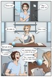 anthro big_breasts blue_eyes breasts dialogue duo female human_only job_interview knocking knocking_on_door male not_furry office red_eyes text narusewolf human mammal comic english_text hi_res gynomorph_(lore)