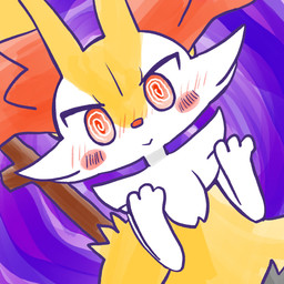 ambiguous_anthro ambiguous_gender anthro biped blush blush_lines blush_stickers blushing_profusely closed_smile dutch_angle front_view looking_at_viewer mouth_closed object_in_tail simple_background smile solo spiral spiral_pupils stick stick_in_tail tail annyui0611 nintendo pokemon braixen canid generation_6_pokemon mammal pokemon_(species) 1:1 2024 digital_drawing_(artwork) digital_media_(artwork) half-length_portrait hi_res portrait