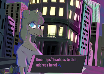 anthro back_spikes blue_eyes city clothing detailed_background dialogue double_bun eyelashes female green_hair hair hair_bun long_tail looking_at_viewer night open_mouth open_smile outside pale_body pale_scales shirt smile snout solo spiked_tail spikes spikes_(anatomy) t-shirt tail talking_to_viewer text topwear white_clothing white_shirt white_t-shirt white_topwear theumslayer cavemanon_studios goodbye_volcano_high ko_op_(game_developer) snoot_game stella_(gvh_beta) dinosaur ornithischian prehistoric_species reptile scalie stegosaurian stegosaurus thyreophoran 2024 absurd_res digital_drawing_(artwork) digital_media_(artwork) english_text hi_res